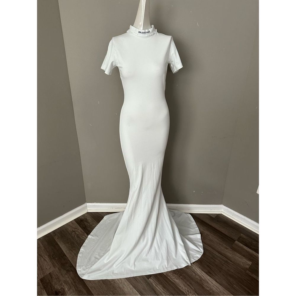 NWT BALENCIAGA Embroidered stretch-cotton jersey maxi dress MEDIUM $1850 - Picture 8 of 11